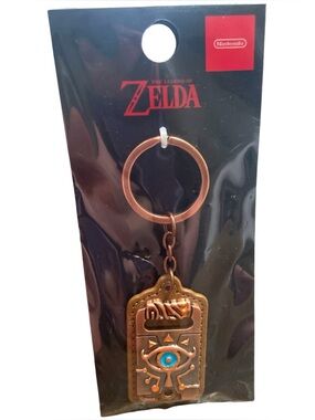 Legend of Zelda Breath Of The Wild Sheikah Slate Metal Keychain Nintendo In Hand